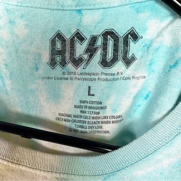 Cropped AC/DC tie dye top size Large - Picture 3 of 4